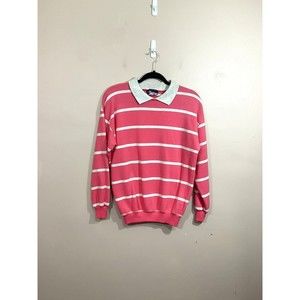 VTG Ms MacGregor Sport Womens Striped Sweatshirt S Pink Retro 80s 90s Preppy